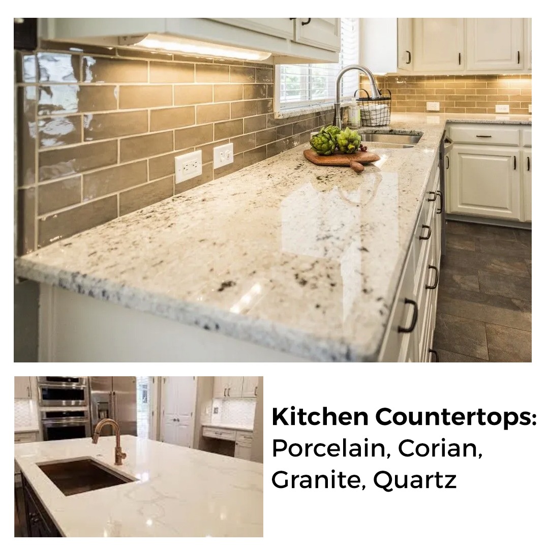 Kitchen Countertops Porcelain, Corian, Granite, Quartz