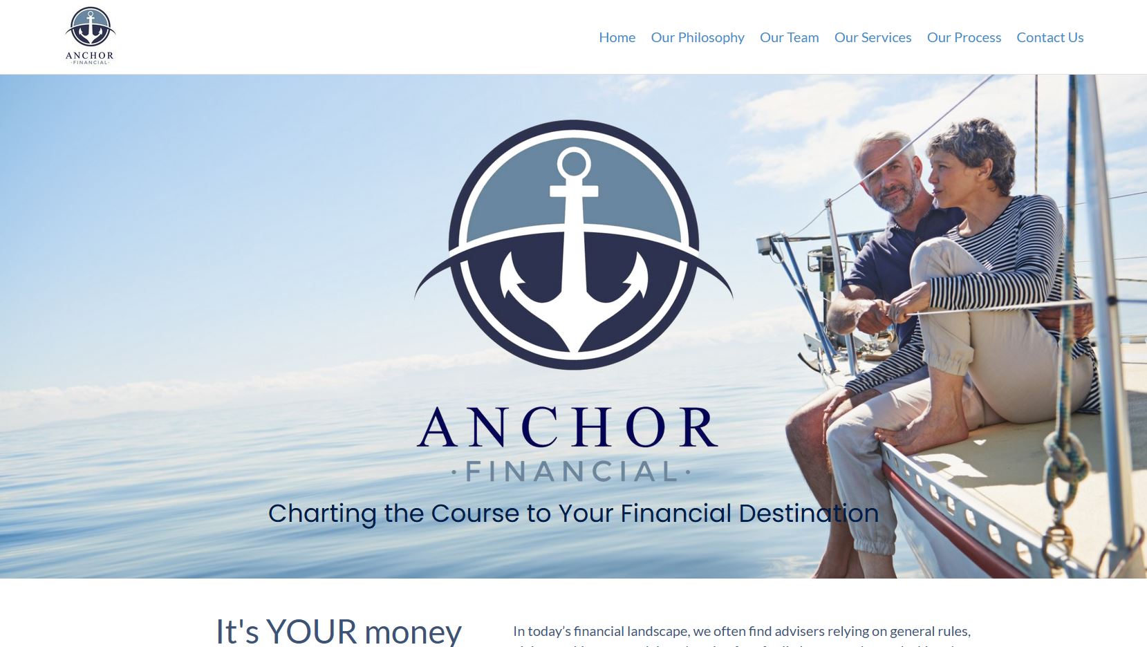 Anchor Financial site Design  Design Envision Design Solutions