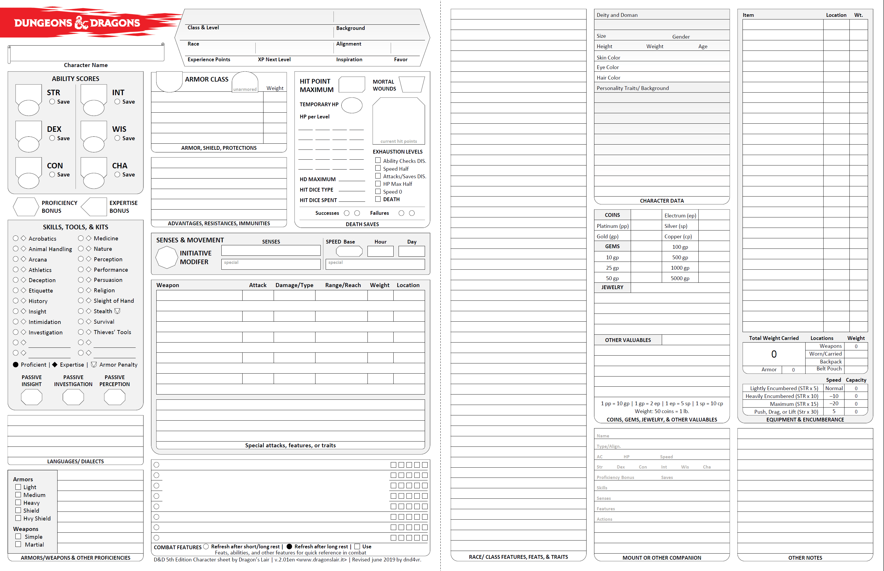 Pathfinder Character Sheet Ranger