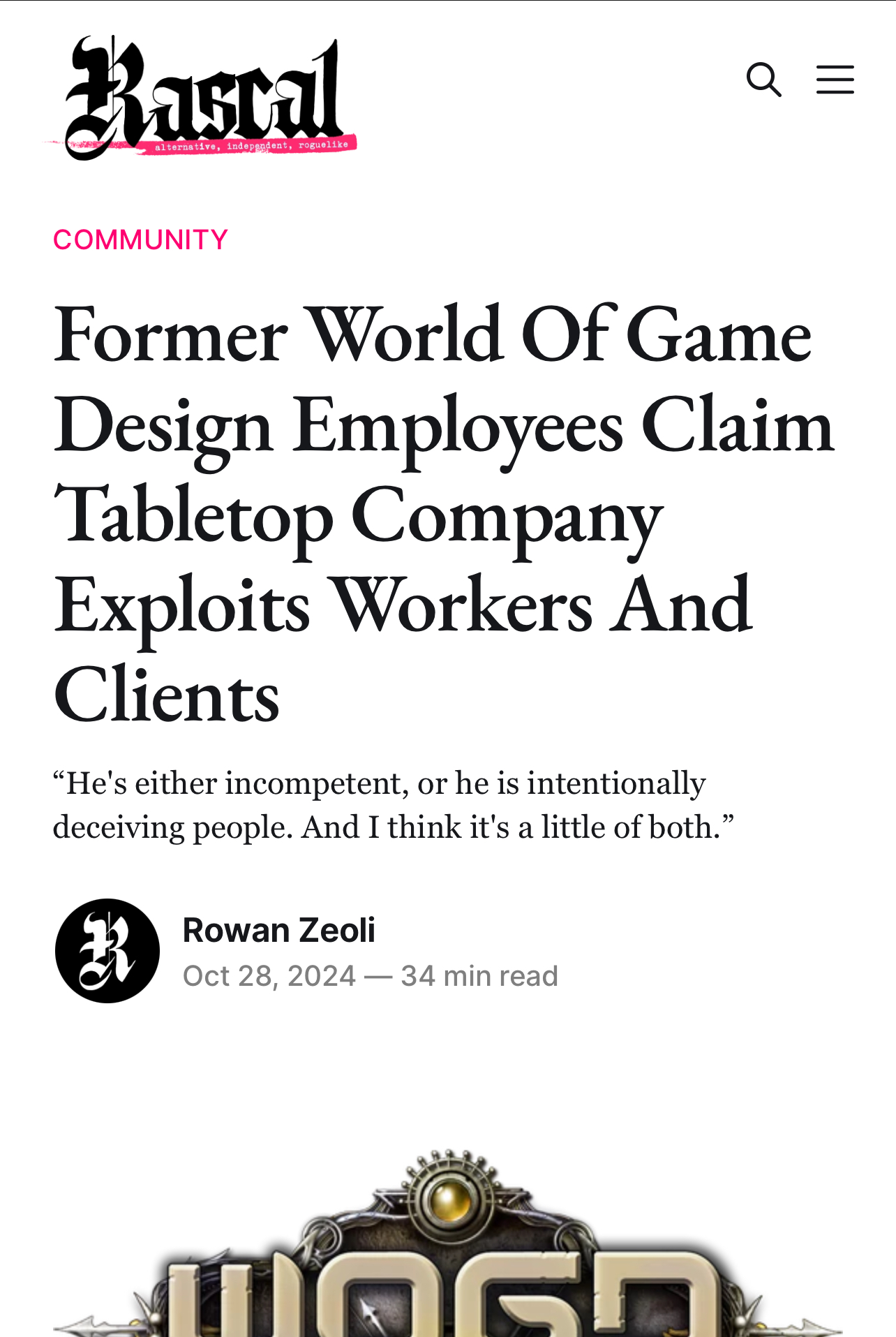 World of Game Design exploitive and toxic? Story by Rascal.news. EN