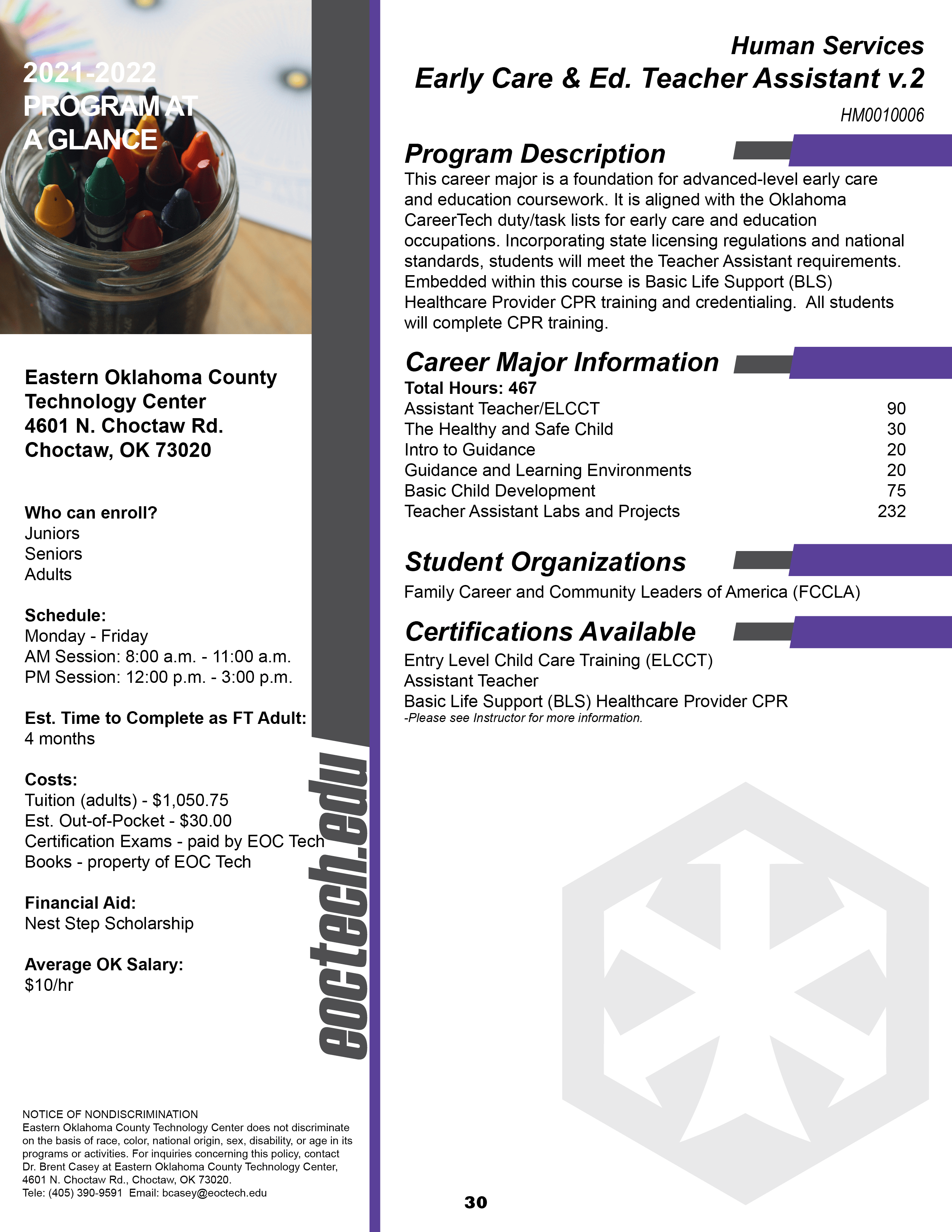 Early Child Care and Education Eastern Oklahoma County Technology Center