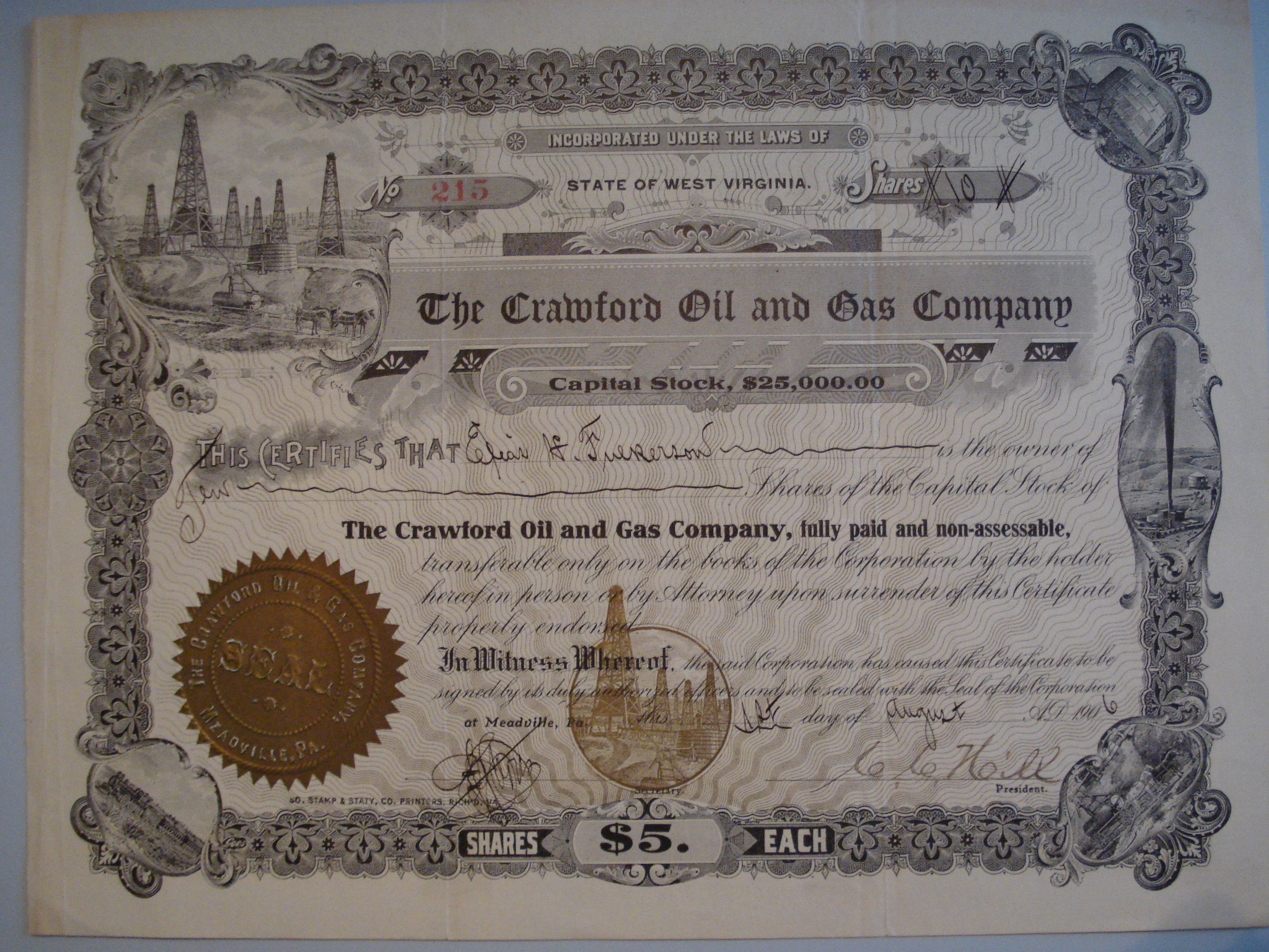 old stock and bond certificates for sale by eoldstocks