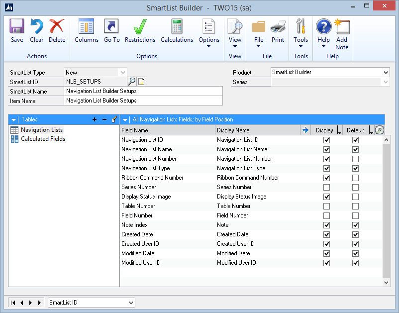 Navigation List Builder Setups SmartList Builder Template eOne Solutions