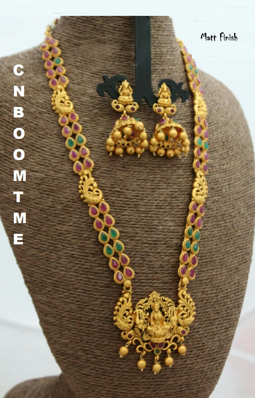 Temple Lakshmi necklace artificial temple jewellery designs