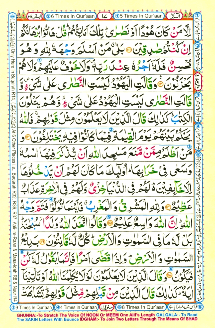 Read Quran Online Juzz 130 in color coded Tajweedi Quran, Read Surah