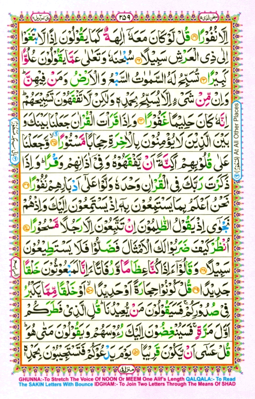 Read Quran Online Juzz 130 in color coded Tajweedi Quran, Read Surah