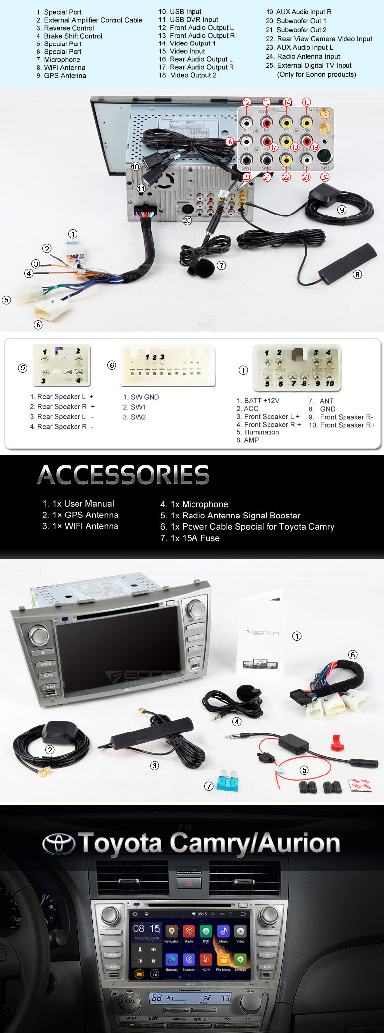 Eonon GA5164F Car DVD for Toyota Camry Toyota DVD Toyota DVD
