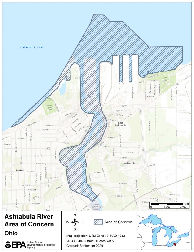 Ashtabula River Ohio Map Ashtabula River AOC Delisted US EPA