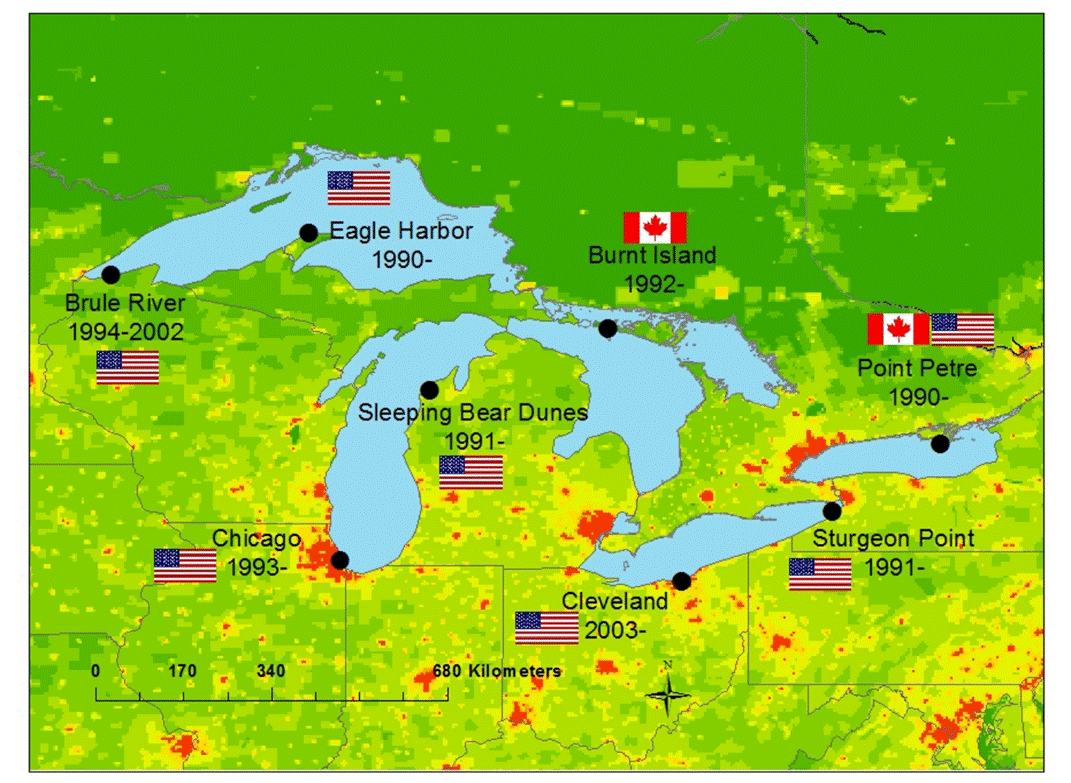 Great Lakes Integrated Atmospheric Deposition Network Master Stations