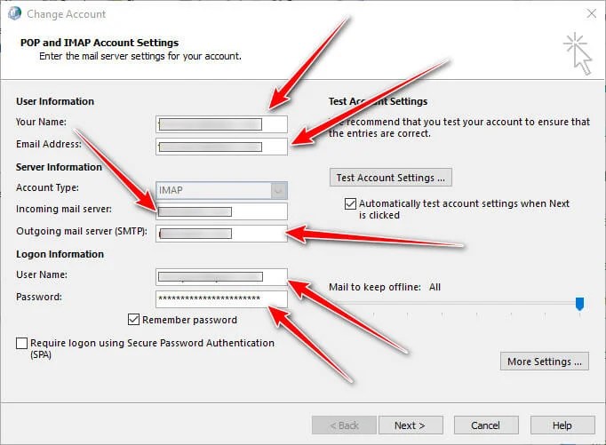 Change Email Account Settings in Outlook 2016 on Windows 10
