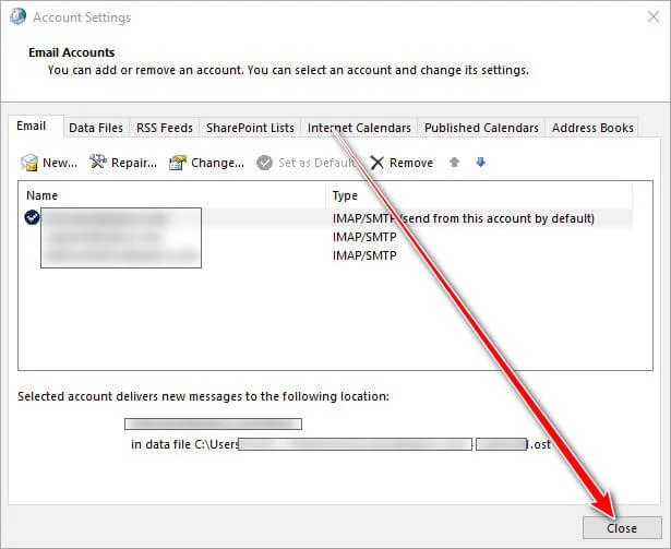 Change Email Account Settings in Outlook 2016 on Windows 10