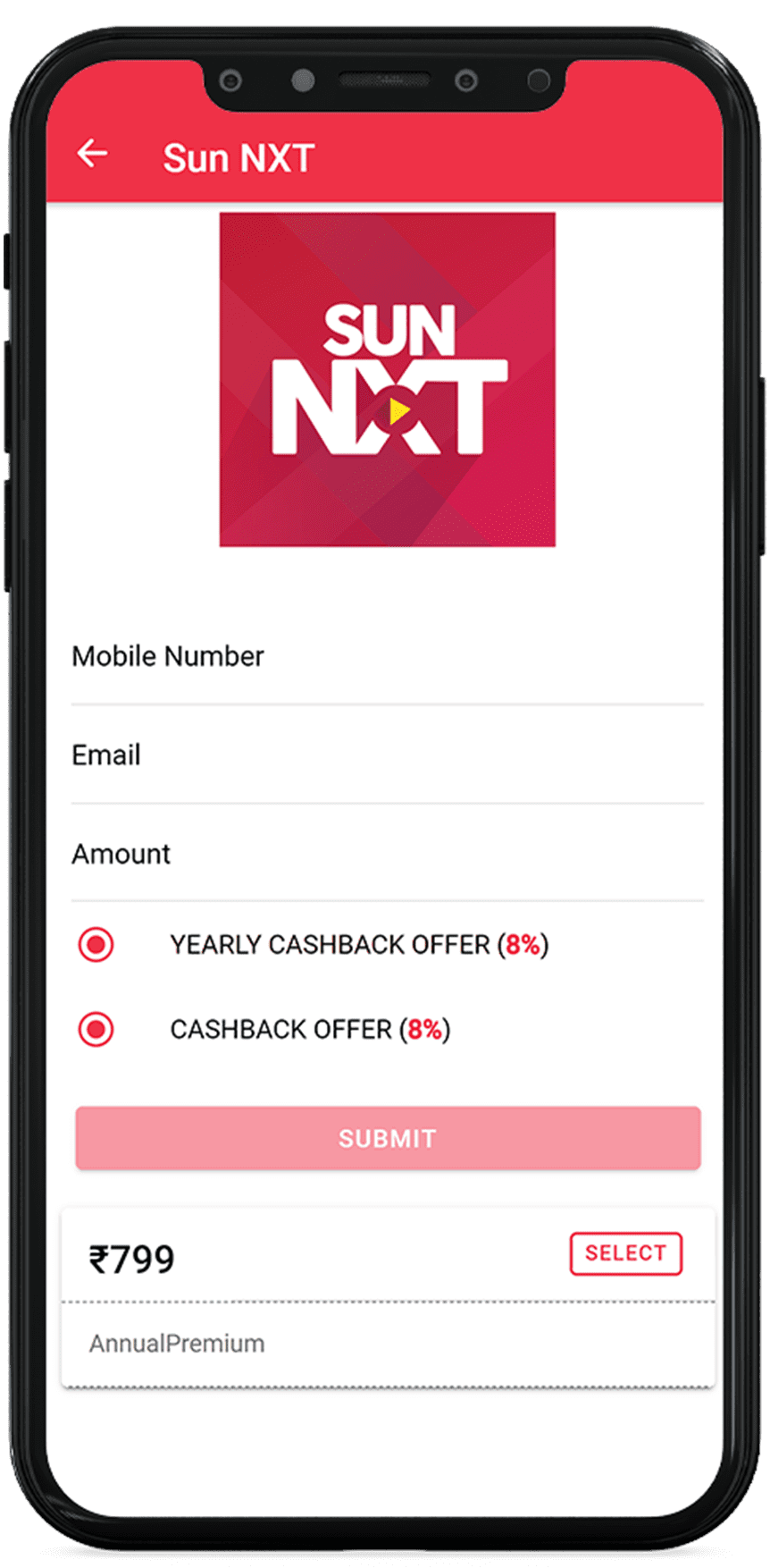 Get UNLIMITED 8 CASHBACK on Sun NXT Yearly Subscription Recharge
