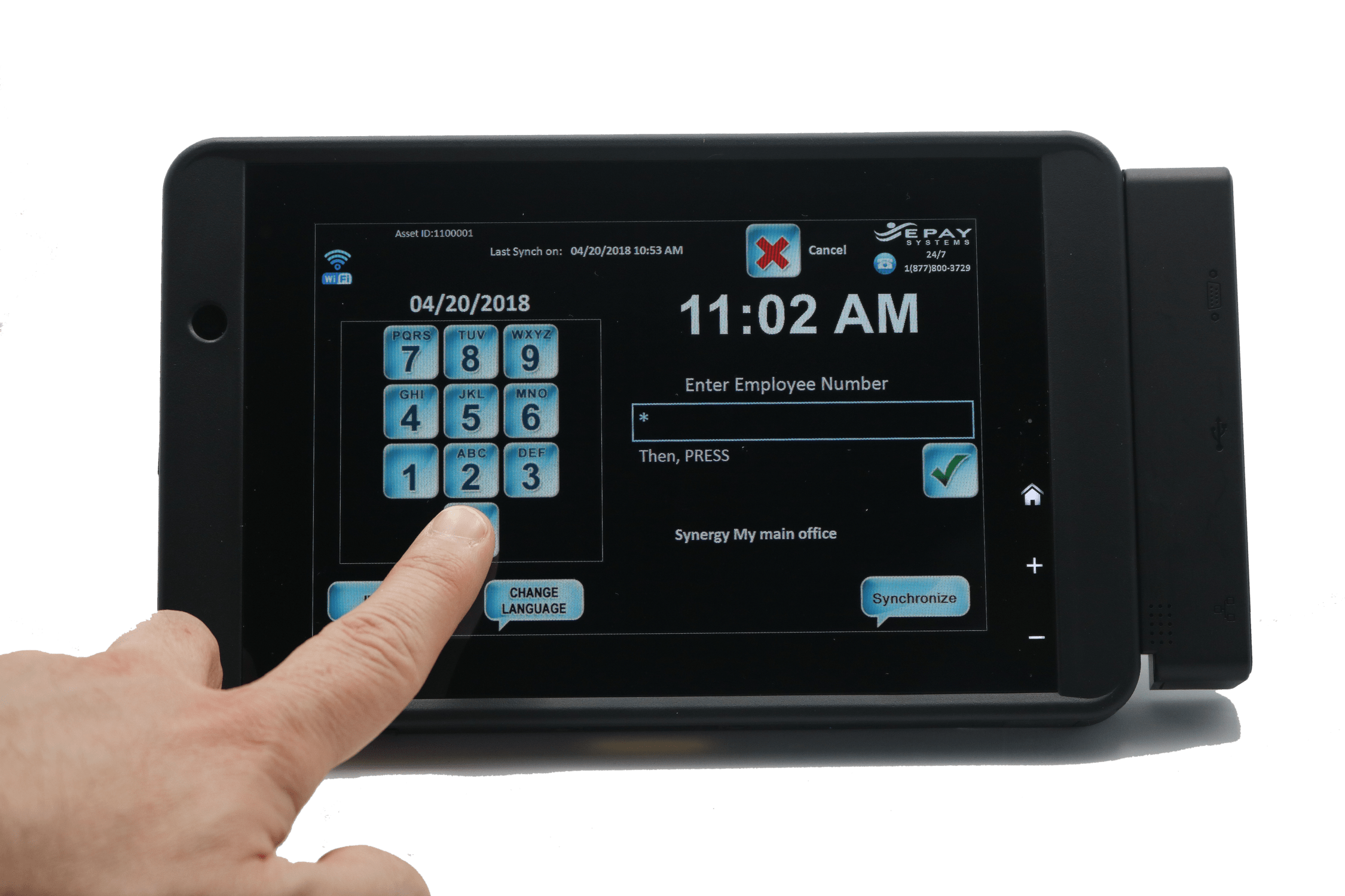 The WalTer S18 Portable Biometric Time Clock EPAY Systems Seamless