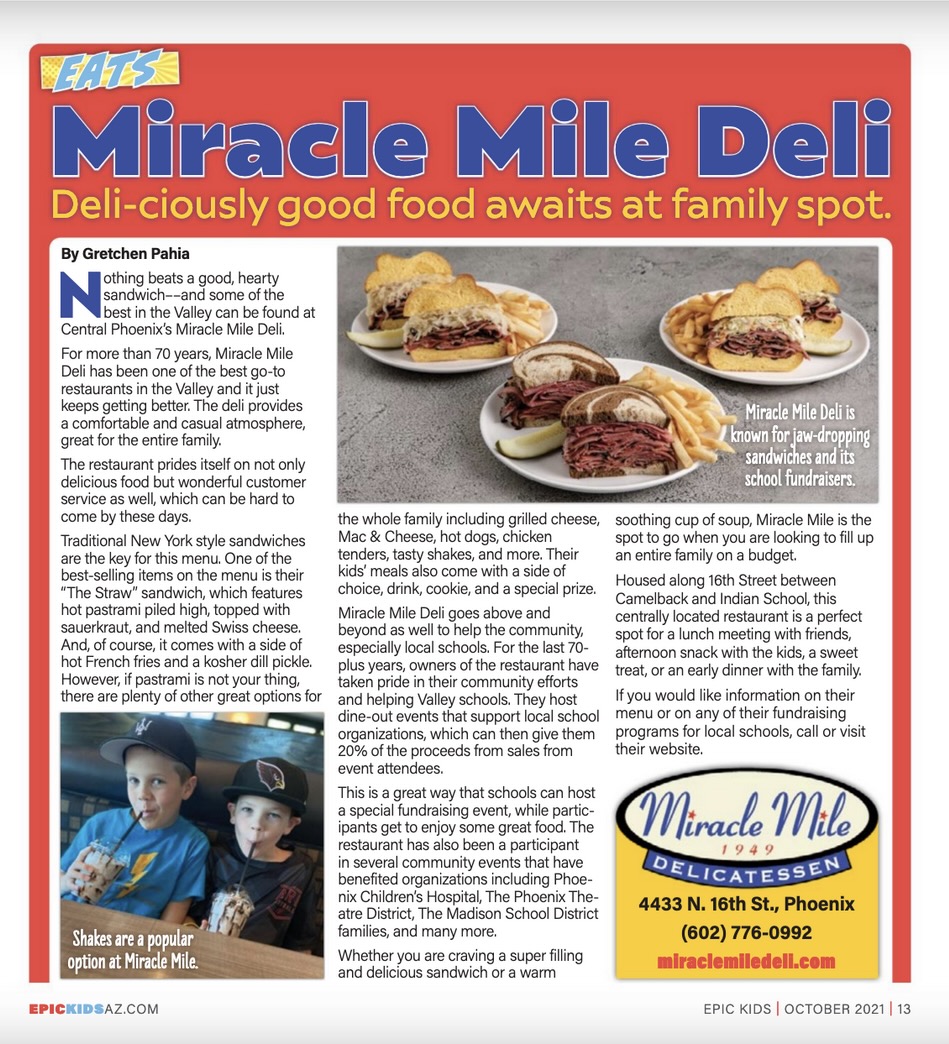 Miracle Mile Deli Deliciously Good Food Awaits at Family Spot Epic Kids