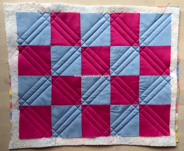 Simple Quilting with Straight Diagonal Lines Epida Studio