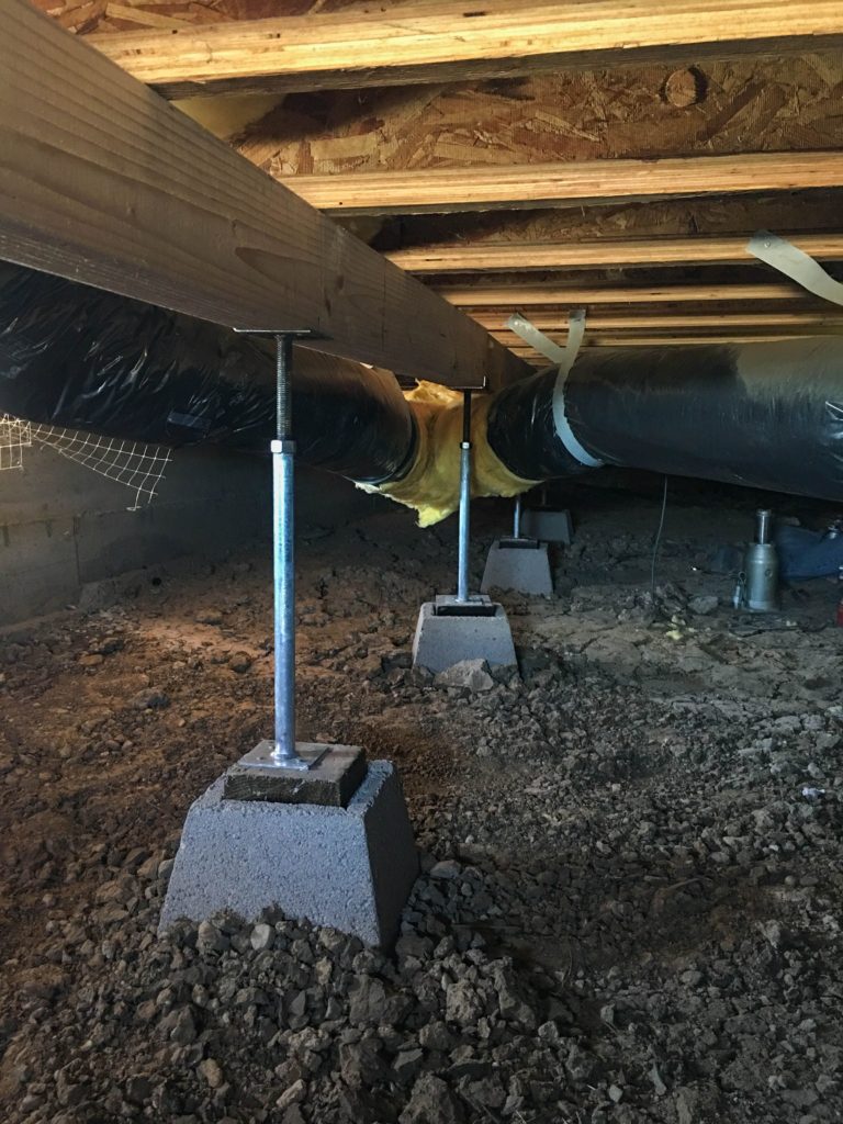 House Jacking with Crawl Space Jacks and Push Piers
