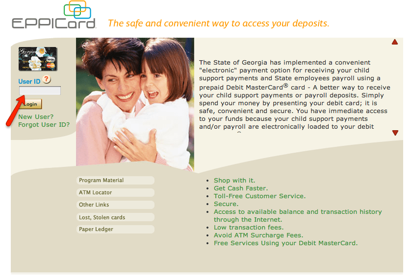 Child Support Card Balance and Login