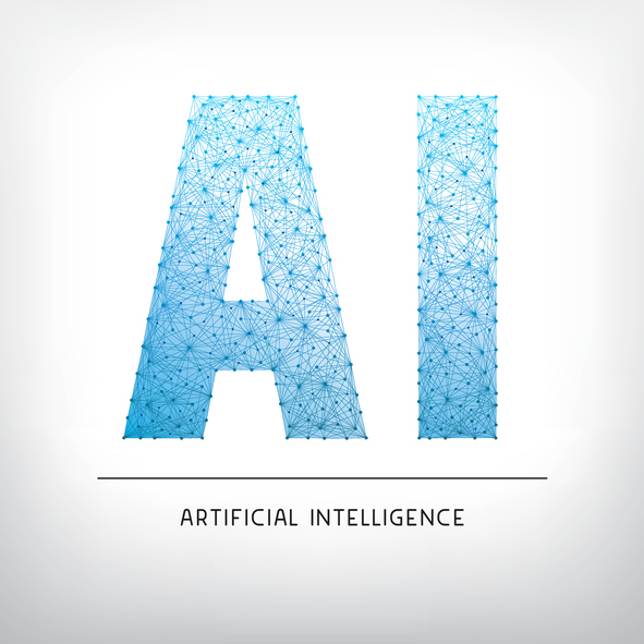 Artificial intelligence letters gray background Electronic Products