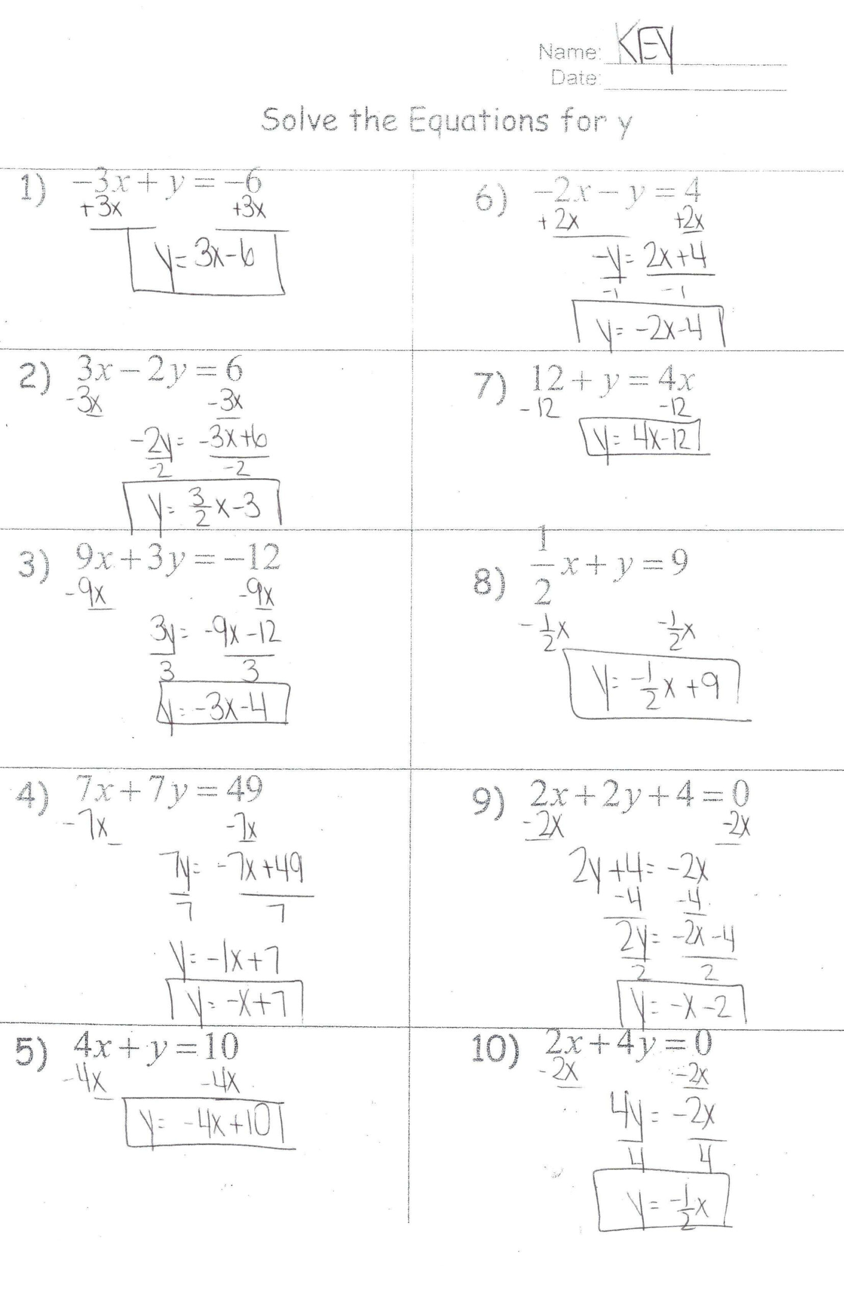 Multi Step Equations With Variables On Both Sides Worksheet Equations Worksheets