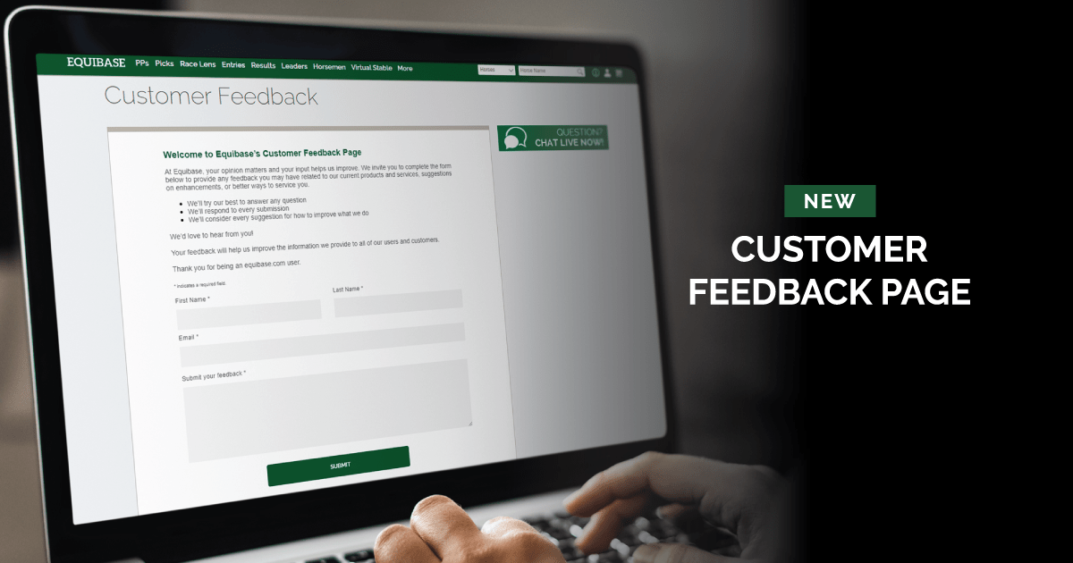 Equibase Customer Feedback