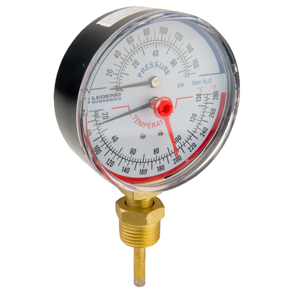 LEGEND VALVE T825 1/2” MNPT BOTTOM MOUNT TEMP & PRESSURE GAUGE (60280