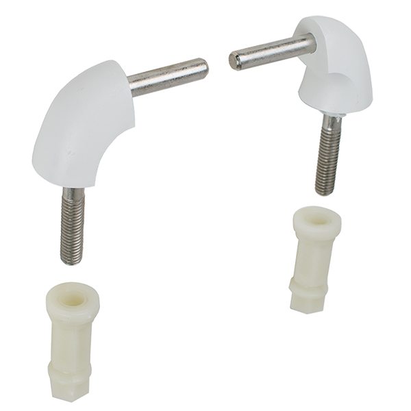 BEMIS HK84000 / 1955CT WHITE PLASTIC & STAINLESS STEEL TOILET SEAT HINGE KIT Equiparts