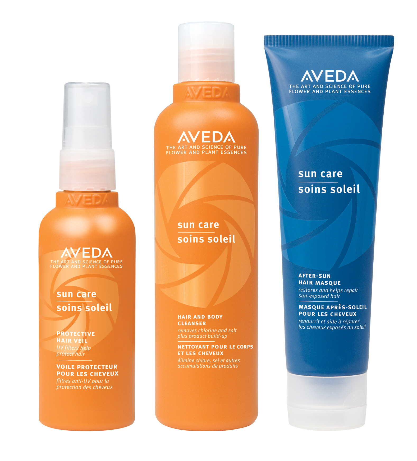 AVEDA SUN CARE Hair & Body Cleanser, Protective Hair Veil, After Sun