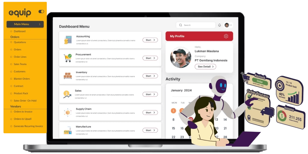 Software ERP untuk Otomatiskan Bisnis Anda EQUIP