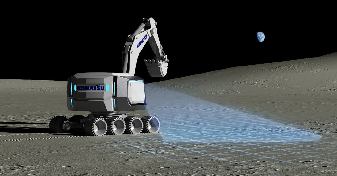 Komatsu selected for autonomous lunar construction project
