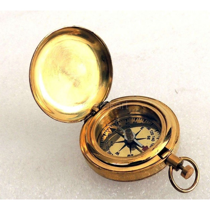 Brass pocket compass Push button compass compasses SALE