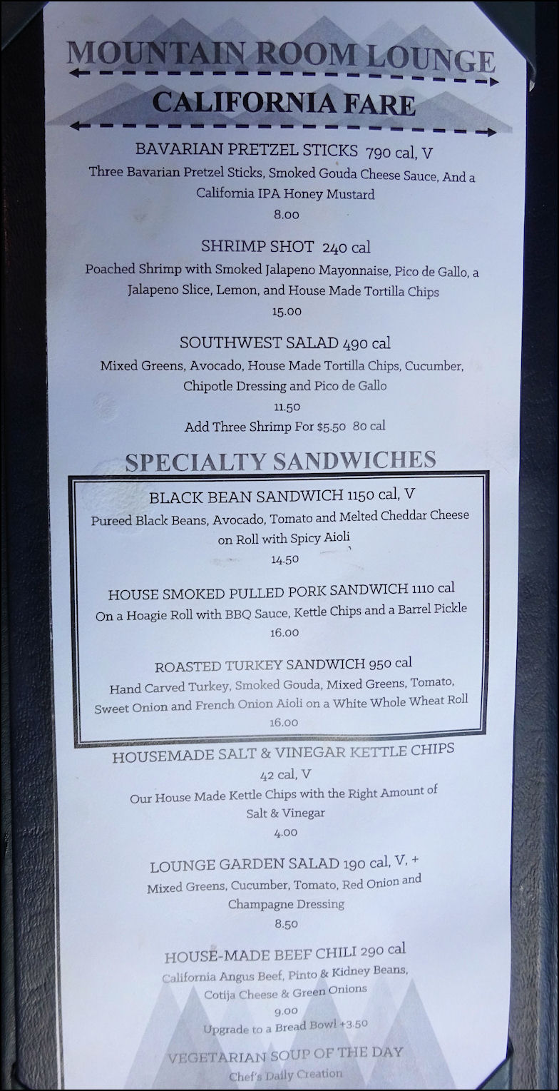 Review of Mountain Room Lounge Yosemite Nat'l Park, CA