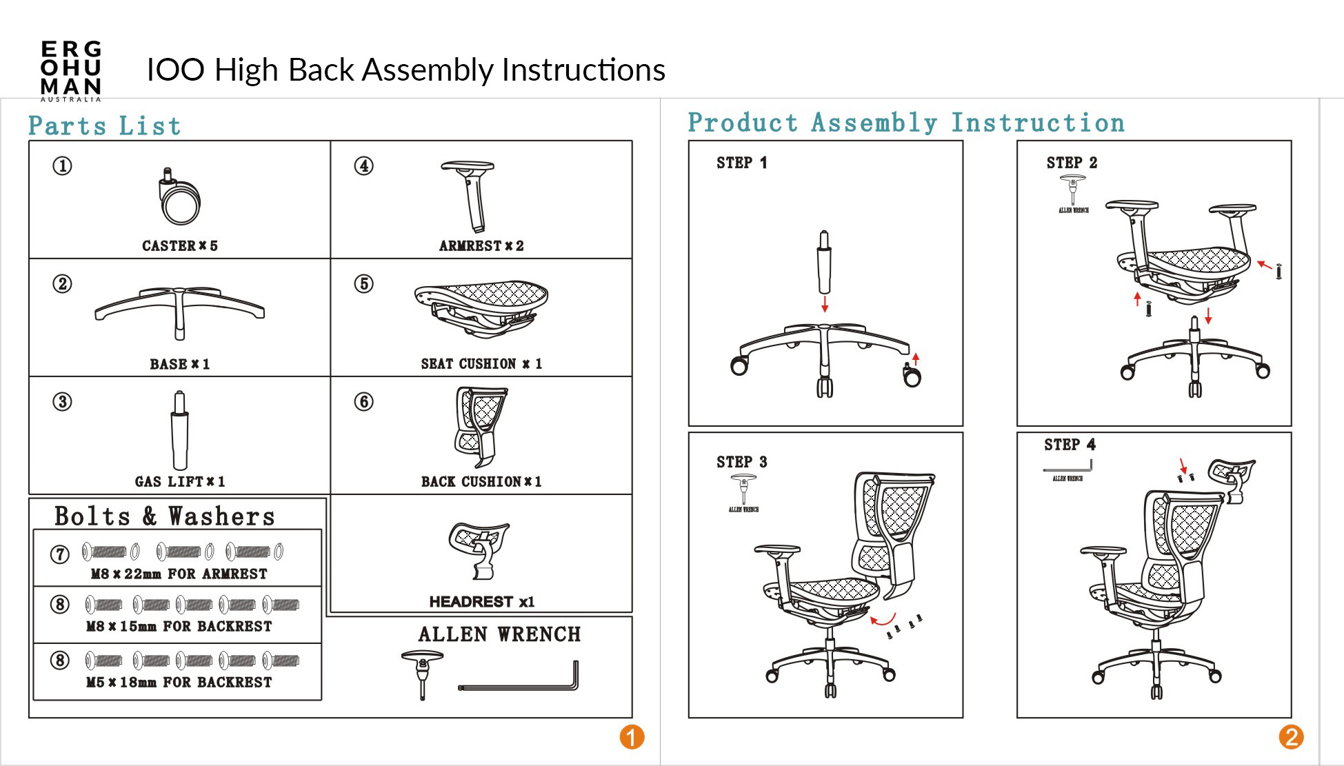 Ergohuman Office Chair Assembly Instructions