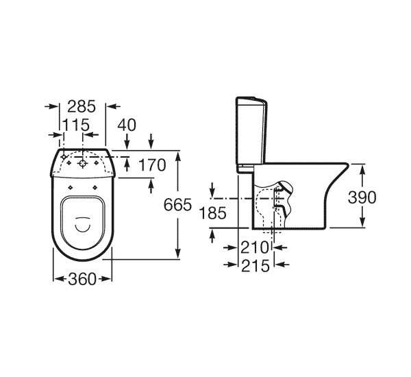 Roca Nexo Standard Close Coupled Toilet Pan