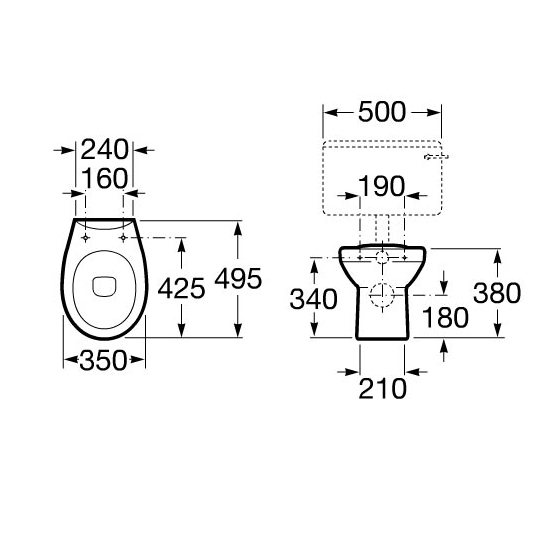 Roca Laura Back to Wall WC Toilet Pan