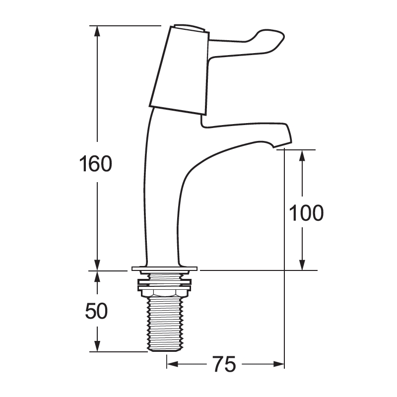 Deva Lever Action Round Kitchen Pillar Taps Chrome