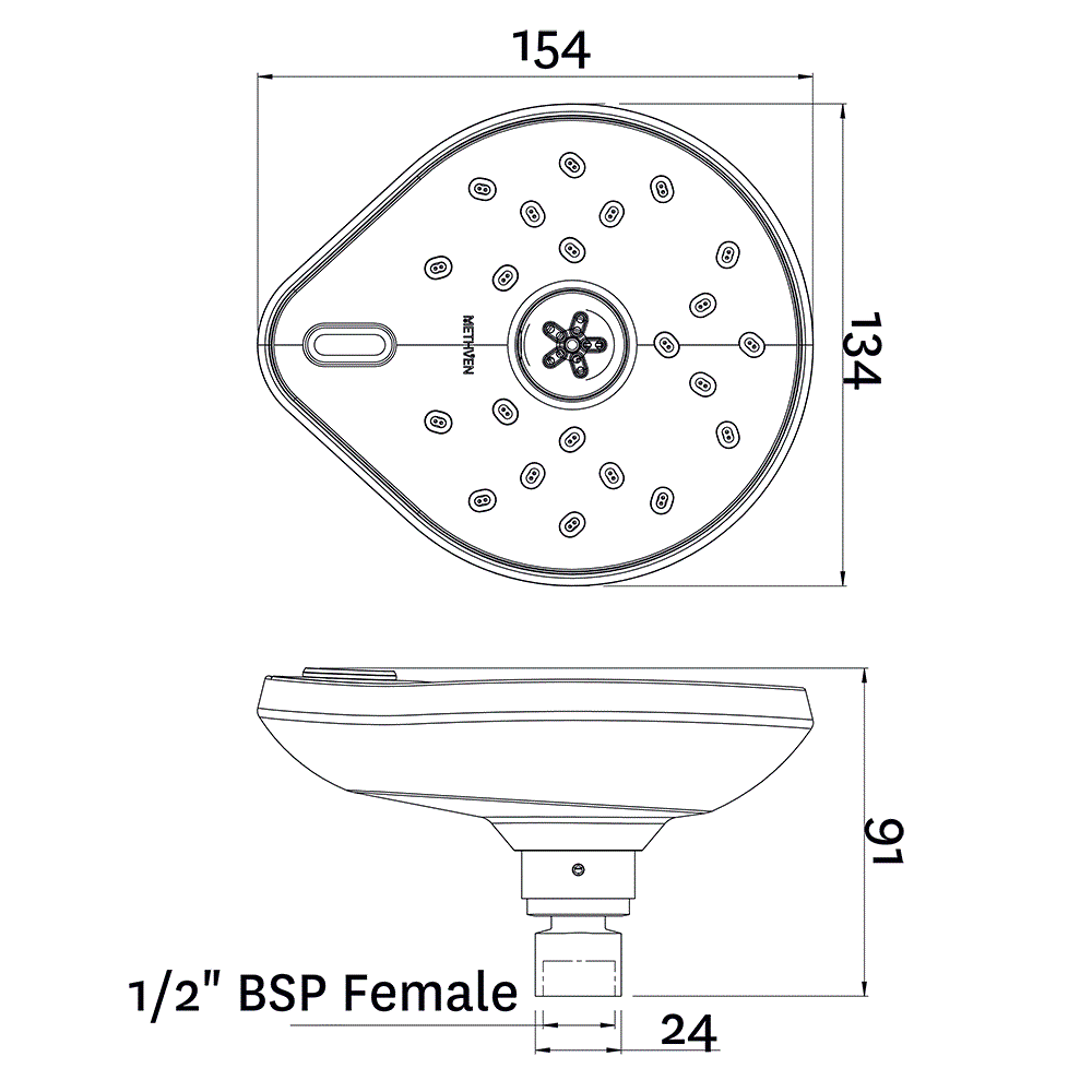Methven Kaha Shower Head Chrome