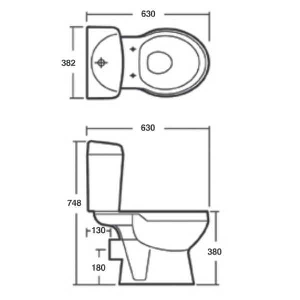 Premier Melbourne Close Coupled Toilet Pack with Cistern and Seat