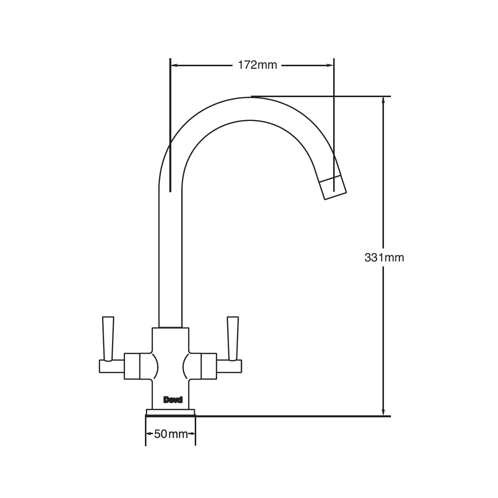 Deva Nelson Round Swivel Spout Kitchen Mixer Tap Brushed Chrome NEL104BC
