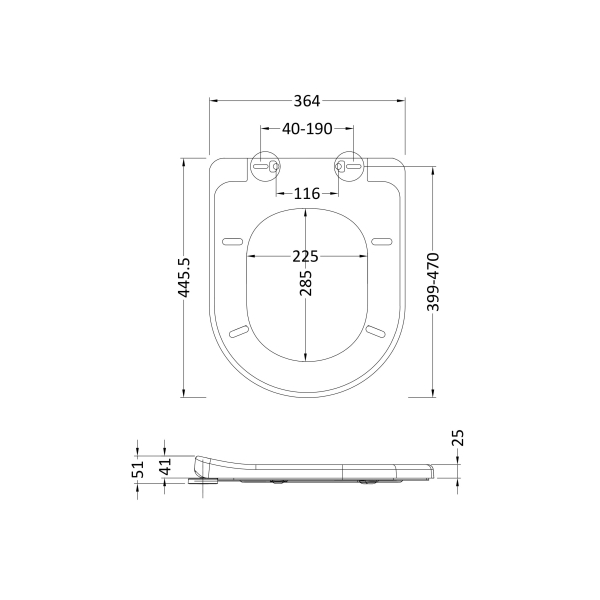 Nuie Luxury D Shape Quick Release Soft Close Toilet Seat