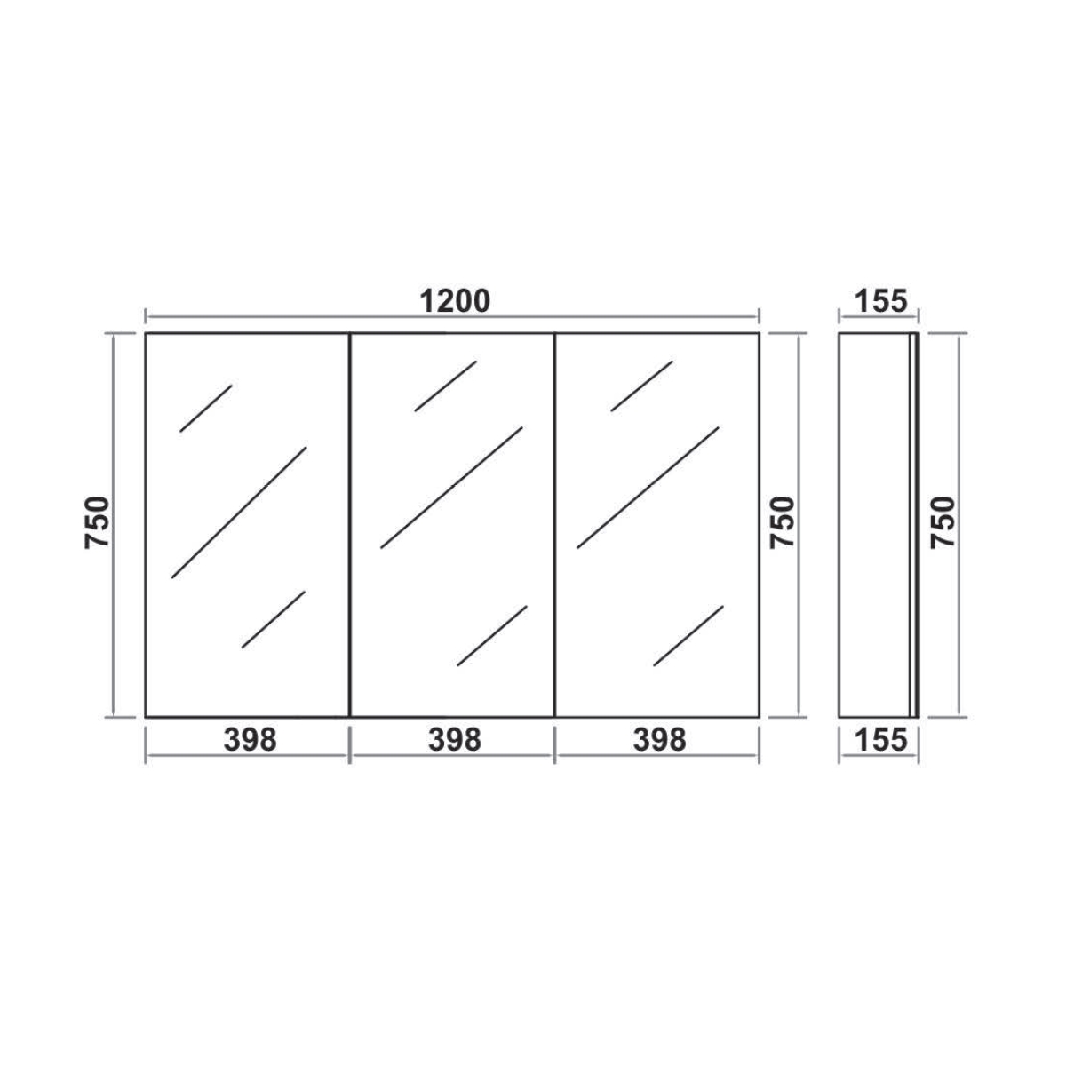Pacific Fiji Waterproof 1200mm Mirrored Bathroom Light Grey