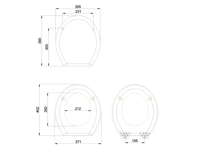 Burlington Gloss Black Soft Close Toilet Seat with Chrome Hinges