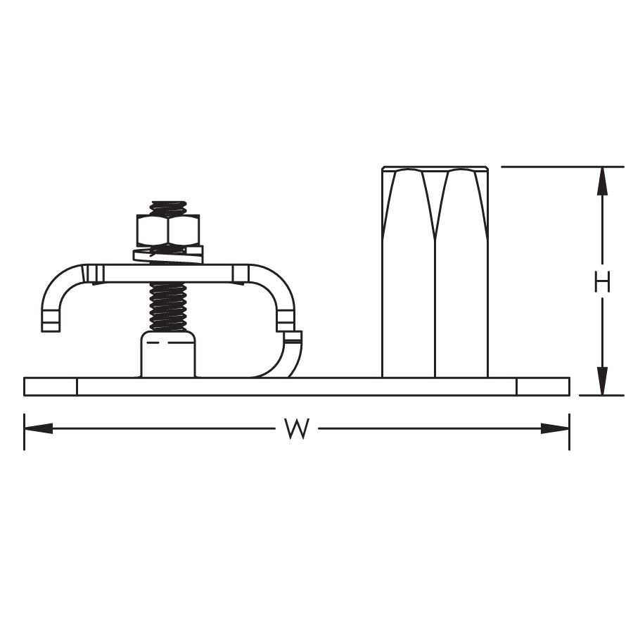 Air Terminal Base, Stamped Adjustable, Imperial Thread LPC30212 ERICO