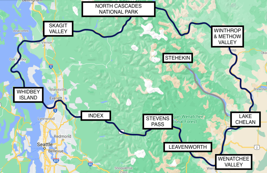 North Cascades Highway Map Cascade Loop Road Trip In Washington - Erika's Travels