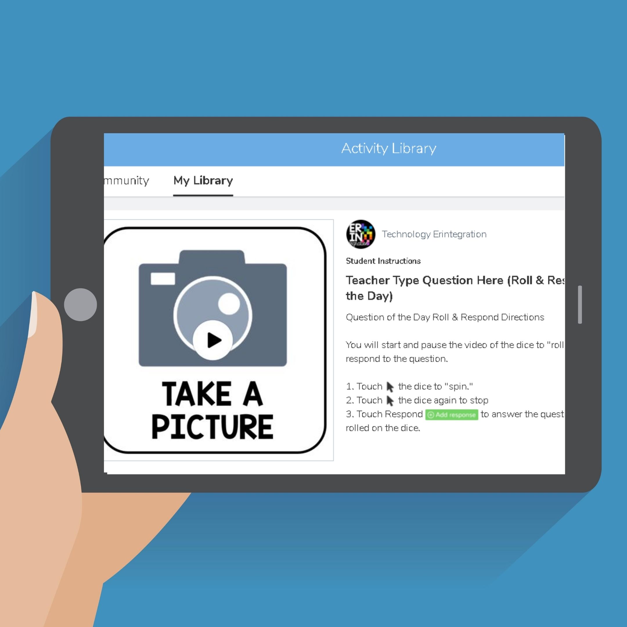Free Digital Dice Activity Using Seesaw Icons Erintegration