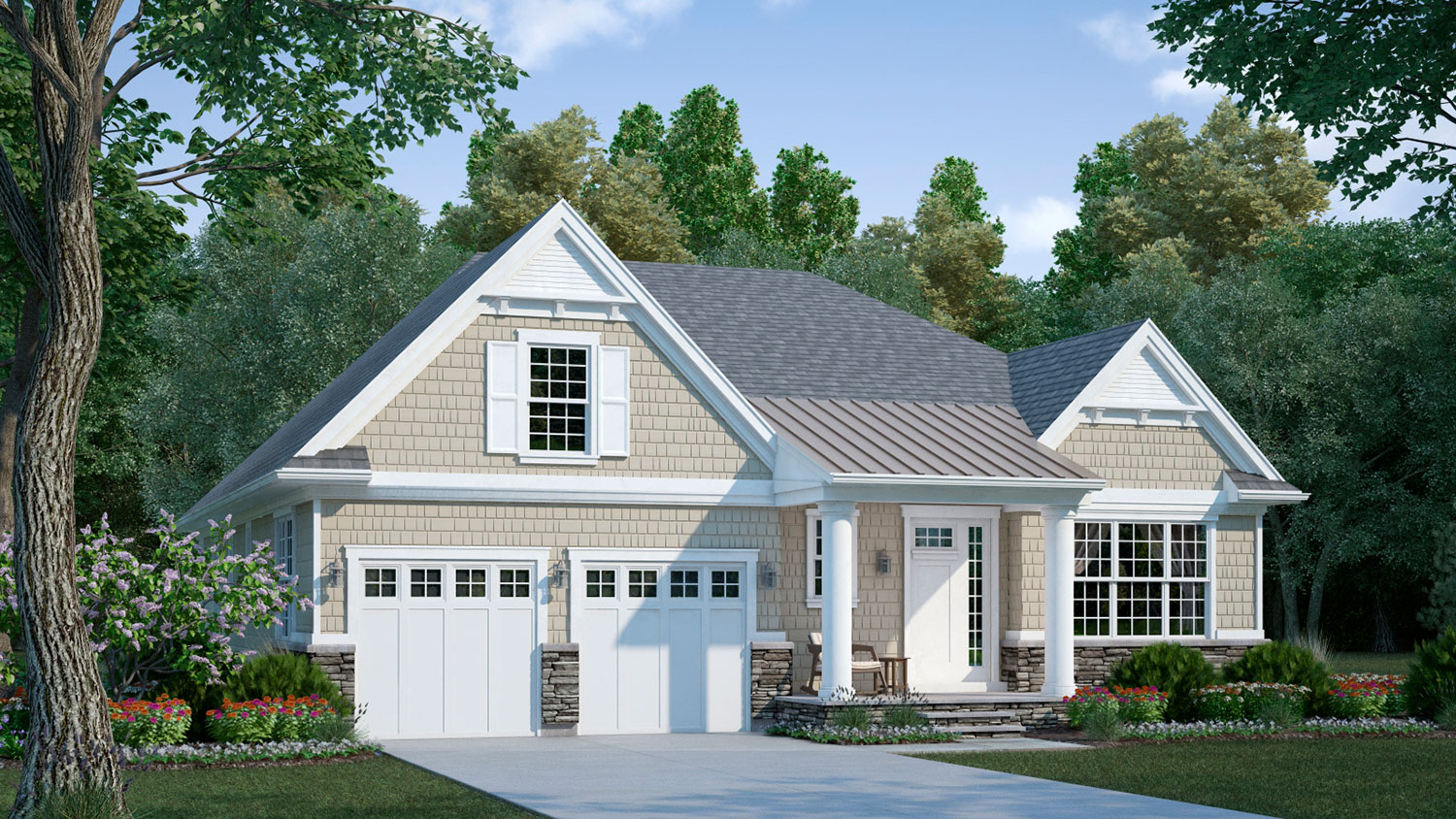 hamptonranchcottagefrontelevation Edward R. James Homes