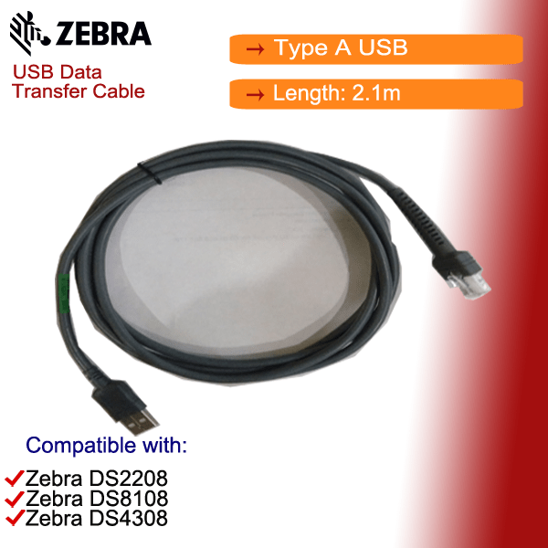 Buy Zebra Barcode Scanner Cable Usb LS2208 eRomman