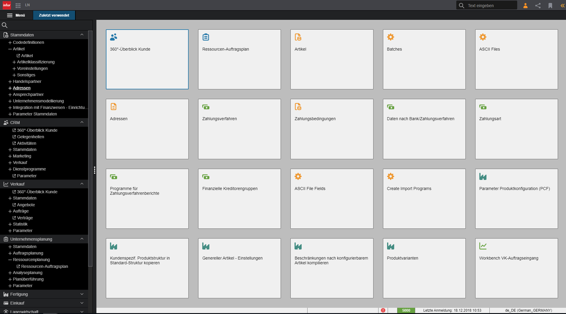 Infor LN erp selection