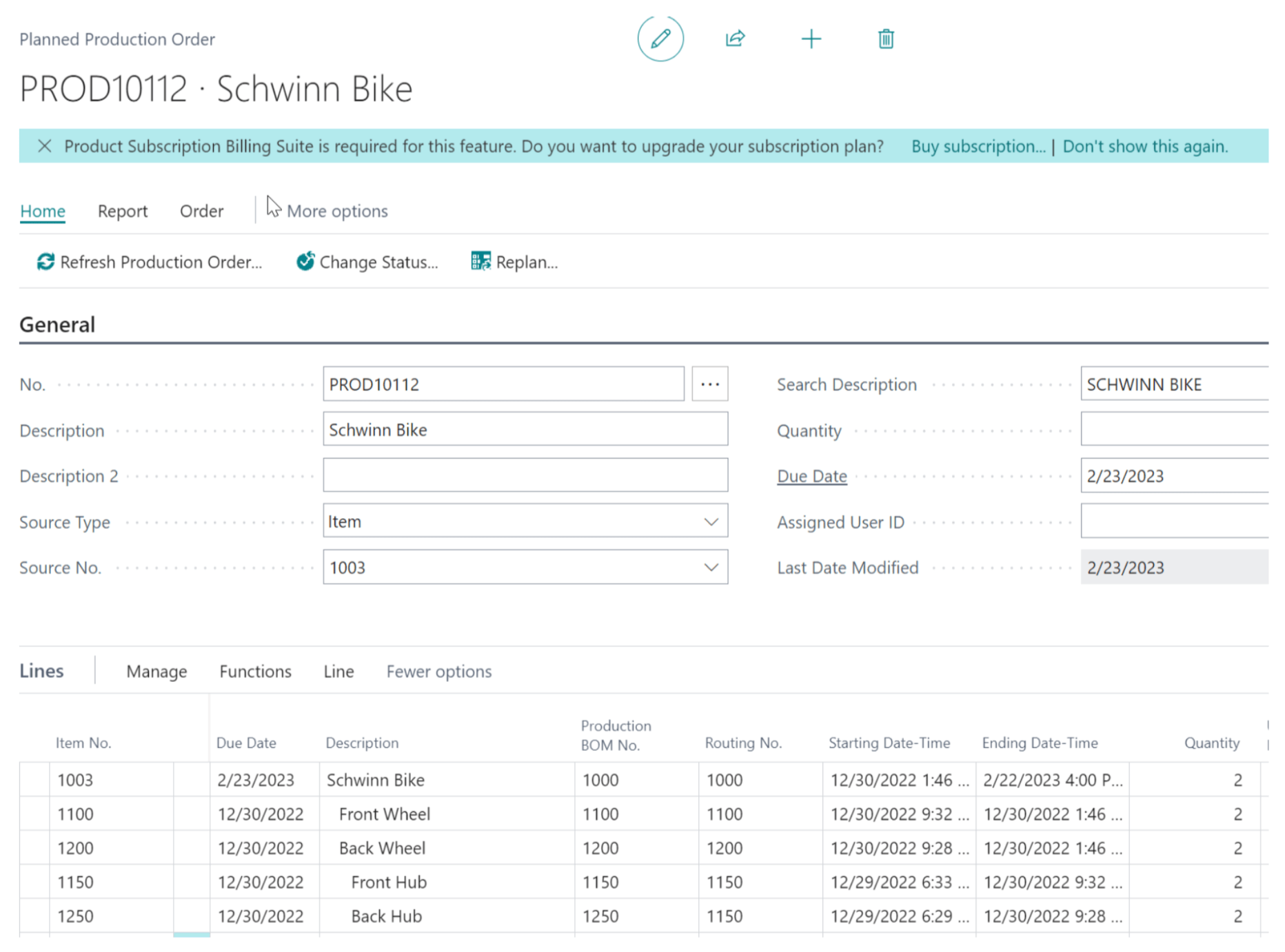 Business Central Manufacturing Setup for Sub Assemblies ERP Software Blog