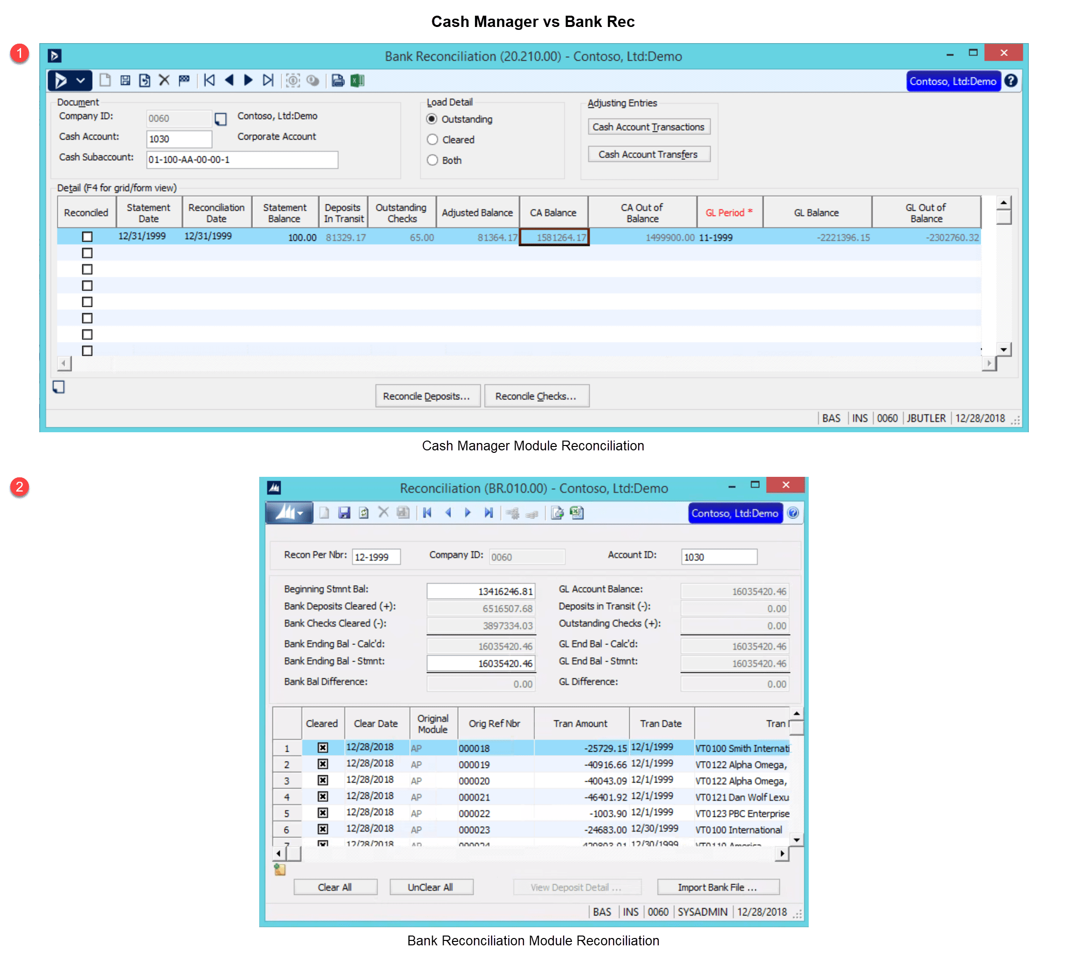 Dynamics SL Cash Manager vs. Bank Reconciliation Module