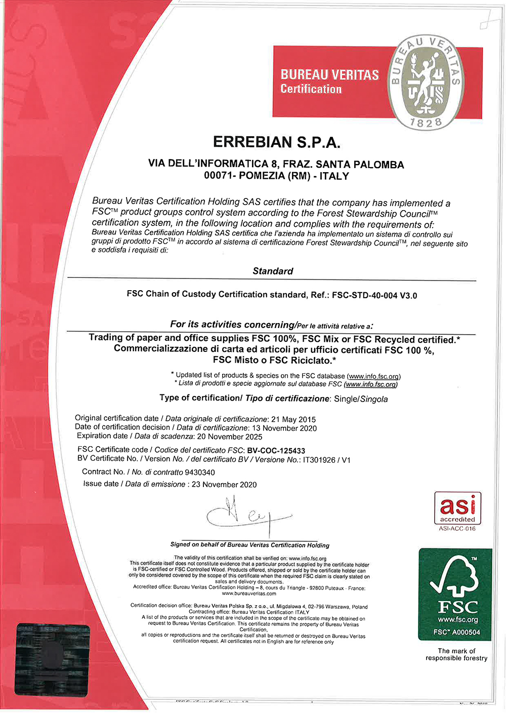 Fsc Certification Sample Fsc Chain Of Custody Standard